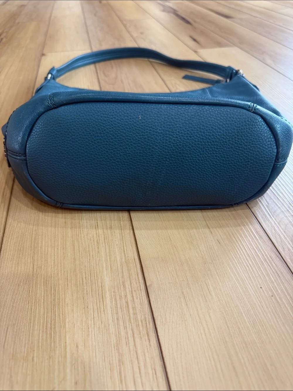 The Sak Teal Pebbled Leather Hobo Shoulder Bag